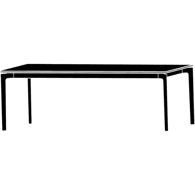 More matbord - betsad ek/svart - 100x200/320 cm