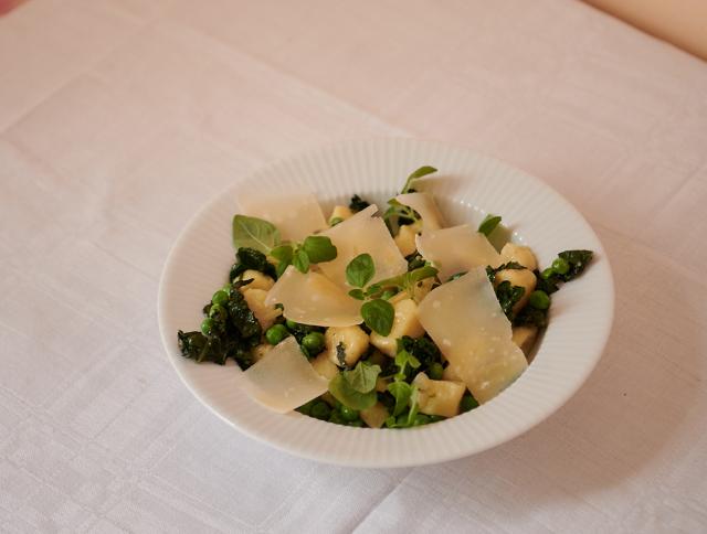 Gnocchi with sage, garlic and cavolo nero