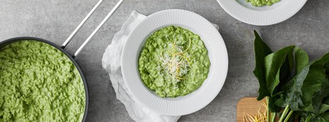 Risotto with spinach and ricotta
