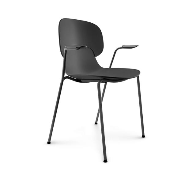 Combo dining chair - Black - with armrest