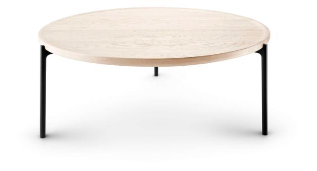 Table basse Savoye - Ø90 cm - 42 cm - Huilé blanc