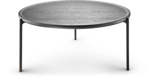 Savoye sofabord - Ø90 cm | 42 cm - Svartbeiset eik