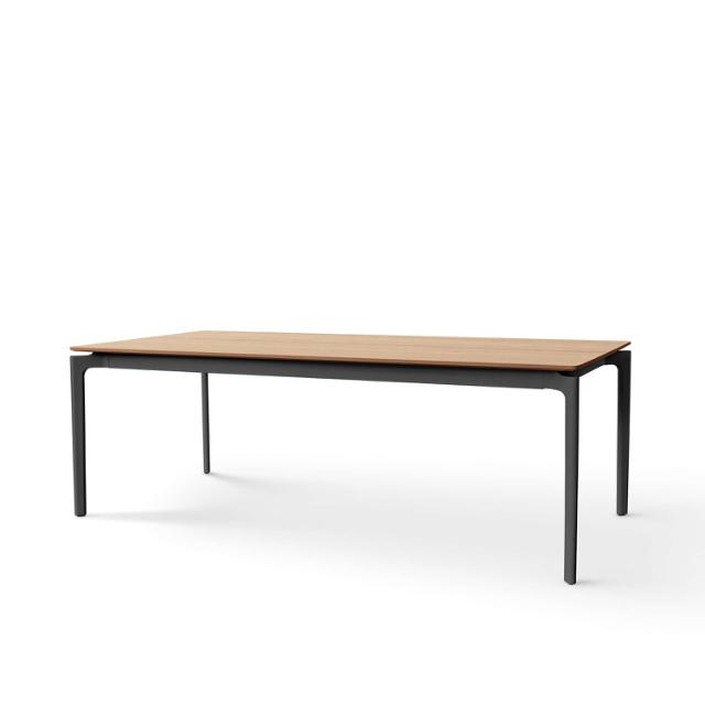 Table à manger More - chêne/noir - 100x200/320 cm