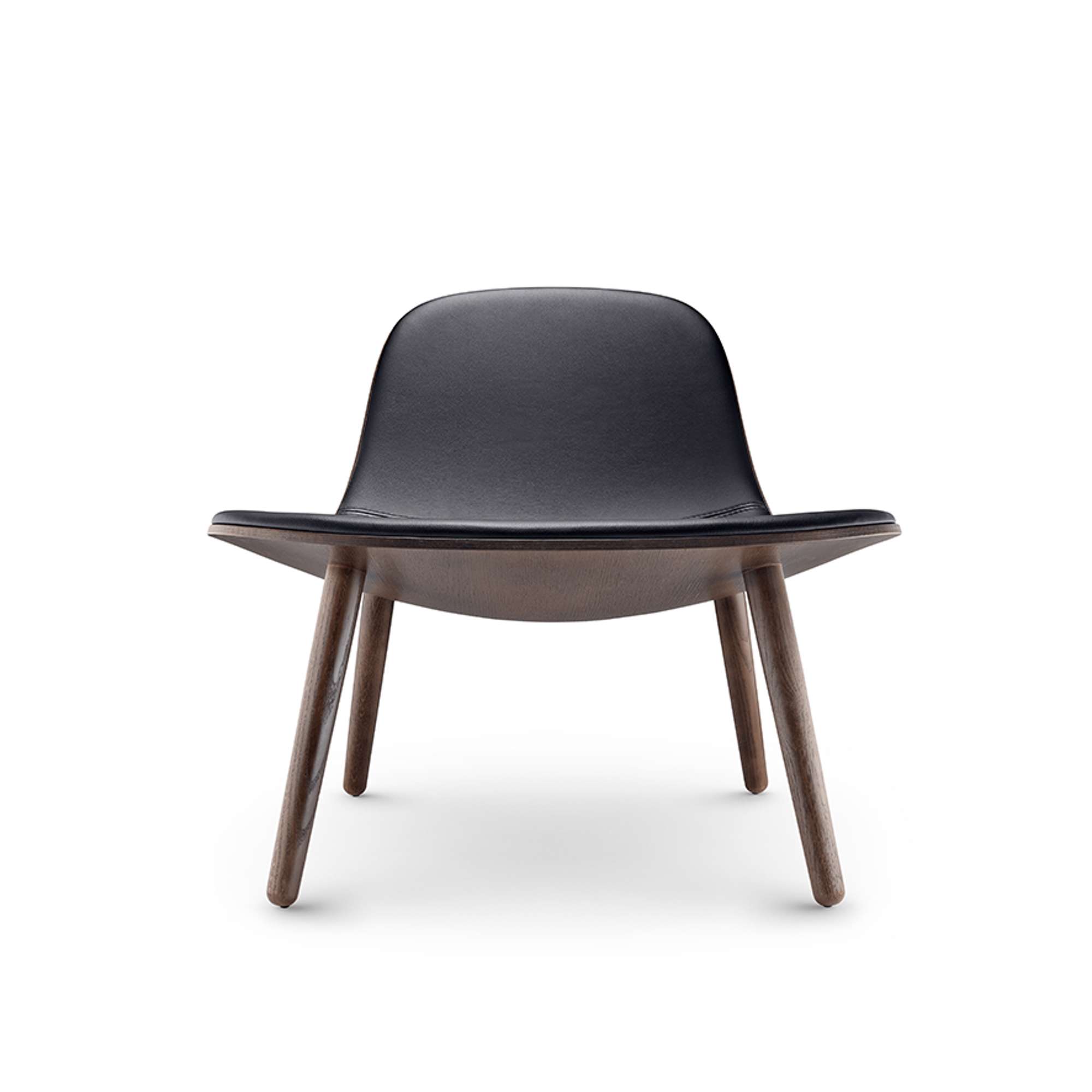 Fauteuil Eva Solo Abalone - Chêne foncé et cuir noir